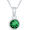 Emerald, variant on Sterling Silver May Emerald Birthstone Bezel-set 6mm Pendant with 18 Chain