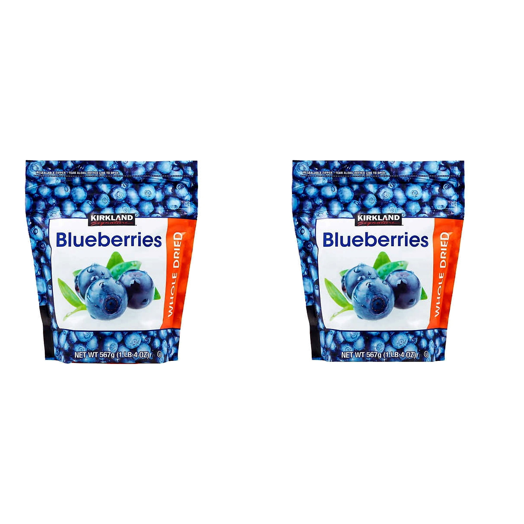 2 Pack | Kirkland Signature Whole Dried Blueberries, 20 oz Bag