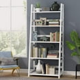 thumbnail image 3 of Tribesigns 5 Shelf Ladder Bookshelf Bookcase with Storage, Modern Etagere Bookcase for Living Room , Wood & Metal, 3 of 7