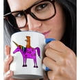 thumbnail image 2 of 3drose, Funny Cute Sea Otter Riding Unicorn Cartoon, 15oz Two-tone Blue Mug, 2 of 6