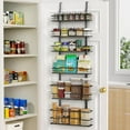 thumbnail image 7 of 6-Tier Over The Door Pantry Organizer, Pantry Organization and Storage, Black Hanging Basket Cabinet Door Wall Spice Rack Shelves, Home & Kitchen Laundry Room Bathroom Essentials accessories, 7 of 7