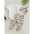 thumbnail image 4 of Hirigin Western Newborn Baby Boys Cowboy Outfits Boots/Hat Print Bodysuit+Long Leggings+Cap 3Pcs Summer Clothes Set, 4 of 8