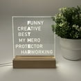 thumbnail image 6 of Personalized Custom LED Wood Stand Light Desk Table Lamp Father My Hero Best Dad Protector Daddy Birthday Christmas Fathers Day Holiday Gift, 6 of 6