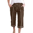 thumbnail image 5 of Women's Linen Cotton Pants Casual 7/8 Length Trousers Breathable Lightweight High Waist Pants for Summer Daily Wear, 5 of 6