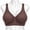 Brown, variant on Women's Wireless Full Coverage Bra, Pink Floral Print Seamless Comfort Support Bra with Wide Adjustable Straps, Hook-and-Eye Back Closure, Size XXL