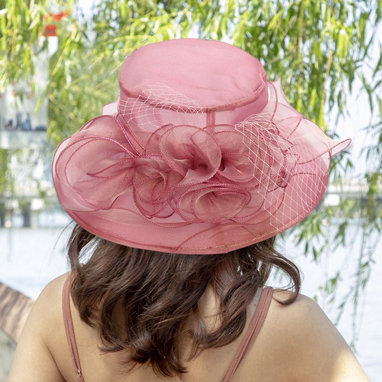 Lady Derby Dress Church Cloche Hat Bow Bucket Wedding Bowler  display picture 3
