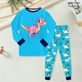 thumbnail image 2 of Hessimy Toddler Boys Girls Summer Cute Cartoon Print 2Pcs Thermal Underwear Warm Spring Clothes Set, Summer Thermal Wear(Sky Blue,4-5 Years), 2 of 5
