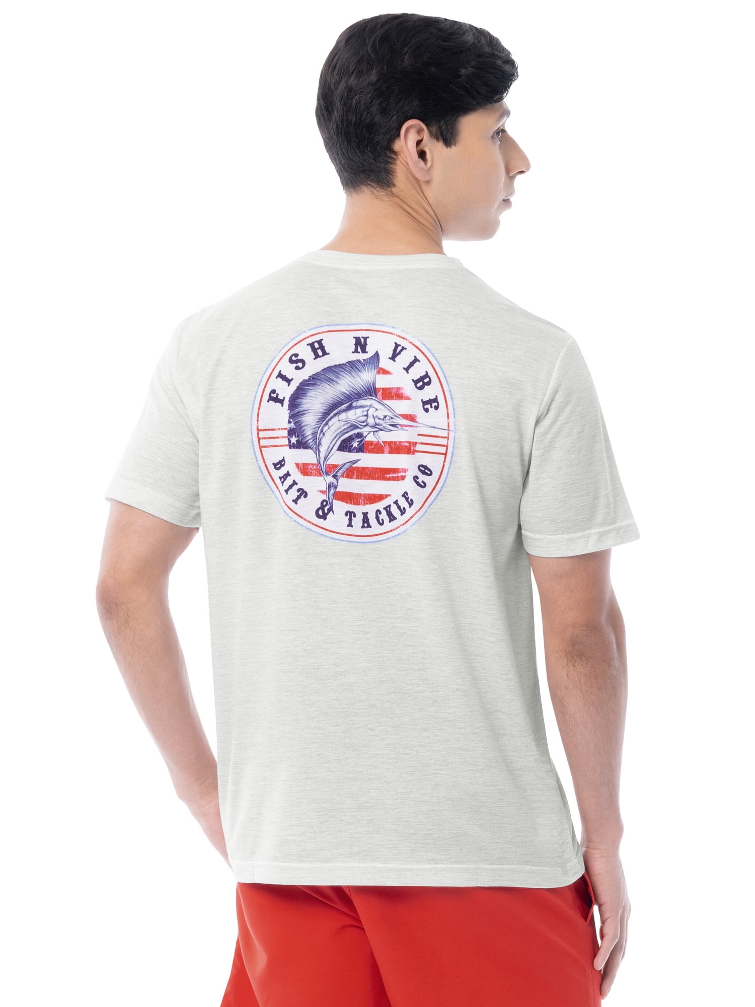 Fish N Vibe Men's Short Sleeve Fishing Performance Outdoor Graphic T-Shirt, Micro Chip Cationic, XL