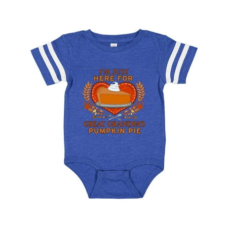 

Inktastic I m Just Here for Great Grandpa s Pumpkin Pie with Heart Gift Baby Boy or Baby Girl Bodysuit