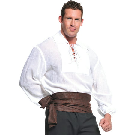 White Pirate Shirt Adult Halloween Costume