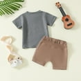 thumbnail image 4 of HCNTES Toddler Boys Summer Outfits Castle Wall Print Short Sleeve T - Shirts and Elastic Waist Shorts Set for Fantasy - themed Play,18-24 Months, 4 of 9
