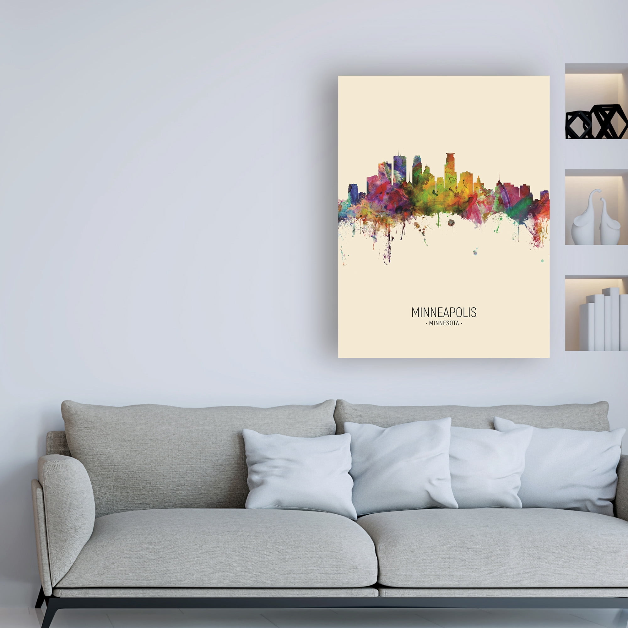 Trademark Fine Art 'Minneapolis Minnesota Skyline Portrait III' Canvas Art by Michael Tompsett
