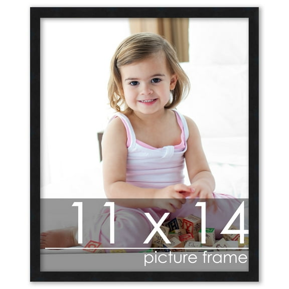 11x14 Contemporary Black Complete Wood Picture Frame with UV Acrylic, Foam Board Backing, & Hardware