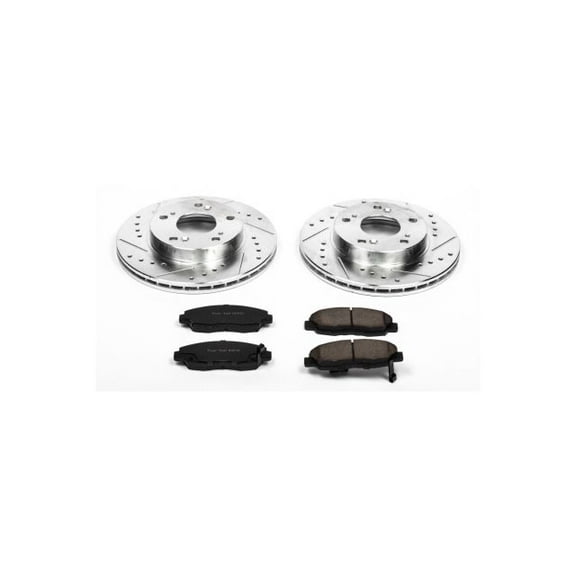 PowerStop Front Z23 Evolution Sport Carbon-Fiber Ceramic Brake Pad and Drilled & Slotted Rotor Kit Fits: HONDA Select Models K2384