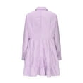 thumbnail image 5 of Ashirexll Womens Dresses, Plus Size Casual Long Sleeve Stripe Print Turndown Collar Shirt Dress Pink S, 5 of 6