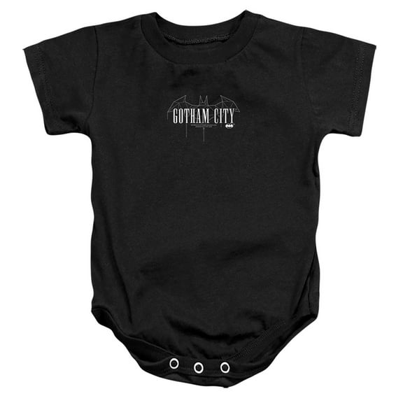 Batman Gotham Line 1 Unisex Infant Snap Suit for Baby (18 Months) Black