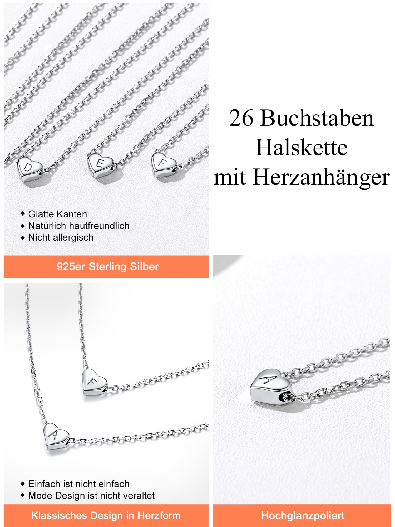 Silvora Initial Necklaces for Women S925 Sterling Silver Letter A Charm Pendant Necklace Birthday Christmas Wedding Valentines Jewelry Gifts for Her