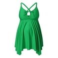 thumbnail image 4 of Pregnant Woman Two Piece Set Of Solid Color Cross Strap Maternity Swimsuit Skirt, 4 of 6