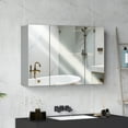 thumbnail image 2 of kleankin 35" x 24" Medicine Cabinet, Bathroom Mirror Cabinet, Grey, 2 of 10