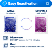 20 Gram [30 Packs] Dry & Dry Blue Indicating Silica Gel Packets Desiccant Dehumidifier - Rechargeable