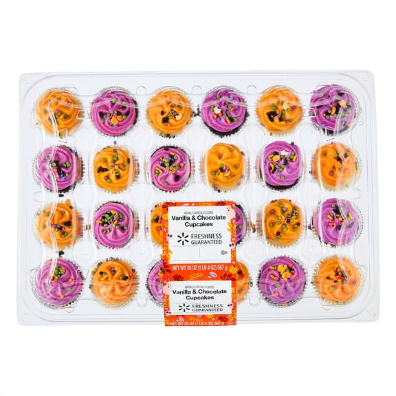 Freshness Guaranteed Halloween Vanilla and Chocolate Cupcakes, 20 oz, 24 Count