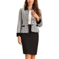 thumbnail image 1 of BLAZER DE TWEED A CUADROS DE VELVET CON COLLAR ELEGANTE PARA MUJERES CHIC S GRIS, 1 of 6