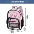 thumbnail image 4 of PVC Transparent Backpacks Clear Backpack for Travel and Outings Pink Roses and Butterflies, 4 of 7