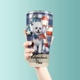 thumbnail image 3 of Patriotic Bichon Frise 4th of July Independence Paws 30oz Stainless Steel Tumbler Insulated Cup with Lid Bichons Dog Lovers Gifts Idea - 02010, 3 of 5
