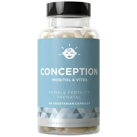 CONCEPTION Fertility Prenatal Vitamins - Regulate Your Cycle, Balance Hormones, Aid Ovulation - Myo-Inositol, Vitex, Folate Folic Acid - 60 Vegetarian Soft (Best Folic Acid Brand For Pregnancy)