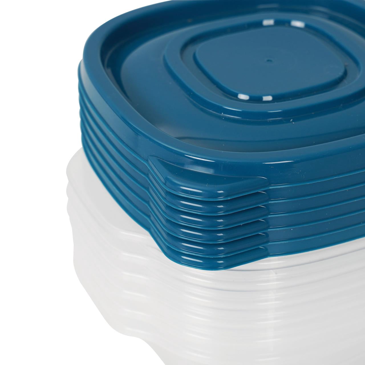 (4 pack) Mainstays Semi Durable Square 1.26cup Plastic Food Storage Container 6 Pack, Best Used for Small Leftover Storage and Reheating