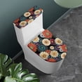 thumbnail image 2 of HELLHERO Lid Cover Set for Toilet & Toilet Cover Set with Stretch Polyester Fabric for Washable, Stays in Place, Datura Flower, 2 of 7
