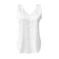 thumbnail image 6 of Rigardu Tank Tops For Women V Neck Silk Summer Satin Sleeveless Blouse Basic Camisole Shirts White+L, 6 of 6