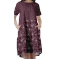 thumbnail image 3 of Moomaya Short Sleeve Dresses Women Scoop Neckline Printed Dresses With Pockets, 3 of 6