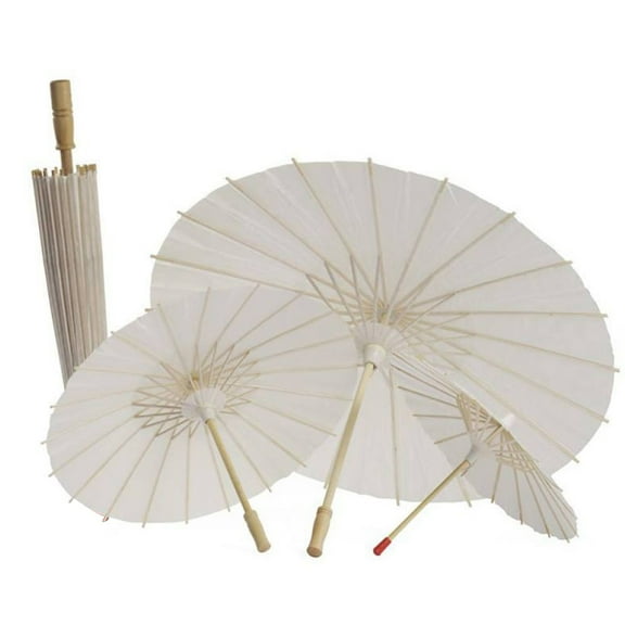 Paper Umbrella,Oiled Paper Umbrella White Color Paper Decorative Chinese Umbrella Parasol for Wedding cosplay and Bridal Party Decor
