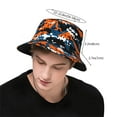 thumbnail image 3 of ZICANCN Abstract Orange Plaid Camo Bucket Hat , Unisex Print Double-Side-Wear Bucket Hat for Golf Fishing Beach Outdoor, 3 of 5