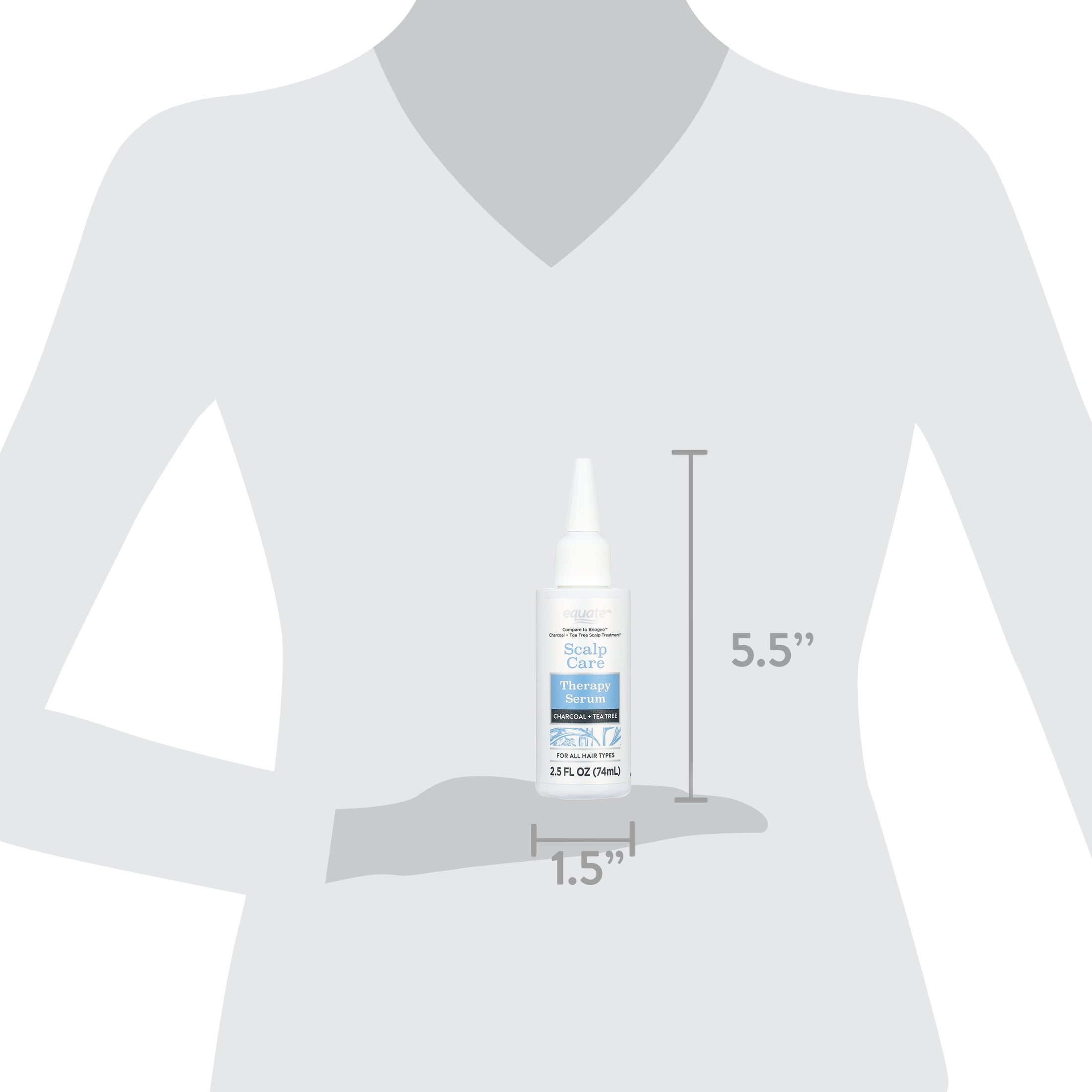 Equate Scalp Care Sulfate Free Therapy Hair Serum with Charcoal & Tea Tree, 2.5 fl oz