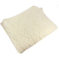 thumbnail image 5 of 100% Irish Merino Wool Plaited Aran Celtic Cream Couch Throw Blanket 40”x 66” by Carraig Donn, 5 of 9