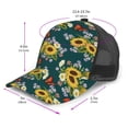 thumbnail image 2 of Lsque Sunflowers Printed Trucker Hat - Baseball Cap for Men Women - Breathable Mesh Side, Adjustable Fit - for Casual Wear, 2 of 7