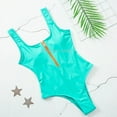 thumbnail image 5 of 2022 New Sexy Zipper One Piece Swimsuit Women Solid Swimwear Bodysuit Swimsuit Push Up Monokini Bathing Suit Summer Beachwear XL, 5 of 6