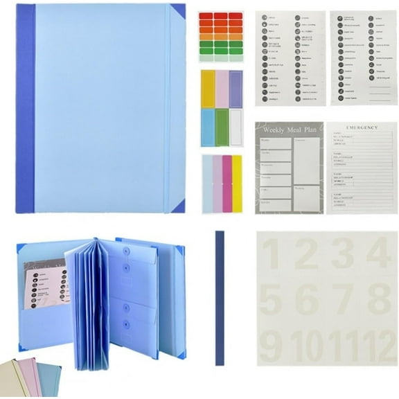 Die Binders Organizer with Labels, Important Document Holder, Folioc Paper Life Book Folder, for Birth Certificates Social Security Cards Passports