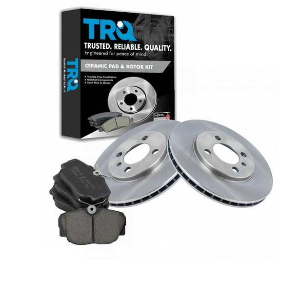 TRQ Front Brake Pad & Rotor Kit Brake Pads Brake Rotor Ceramic Fits Select 1991 BMW 318i 1984-1987 325e 1987-1991 325i 325is 1988-1991 325iX
