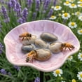 thumbnail image 6 of Handcrafted Ceramic Mini Pollinator Water Station, Colorful Floral Bee Feeder Butterfly Bath, Small Garden Stake Yard Outdoor Decor, 6 of 6