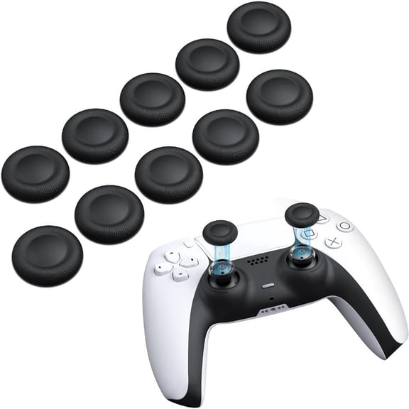 (10pack)XiaoY Anti-Slip Replacement Joystick Caps, Wear Resistant Thumb Stick Cover Accessories for PS4 & PS5 Game Controllers