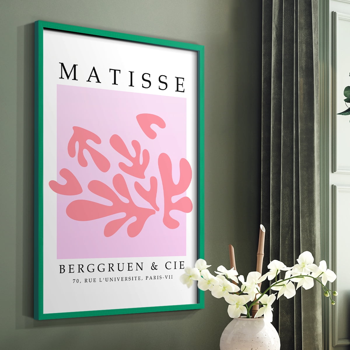 Matisse CCCXLII in Green Solid Wood 16 x 20 Framed Print