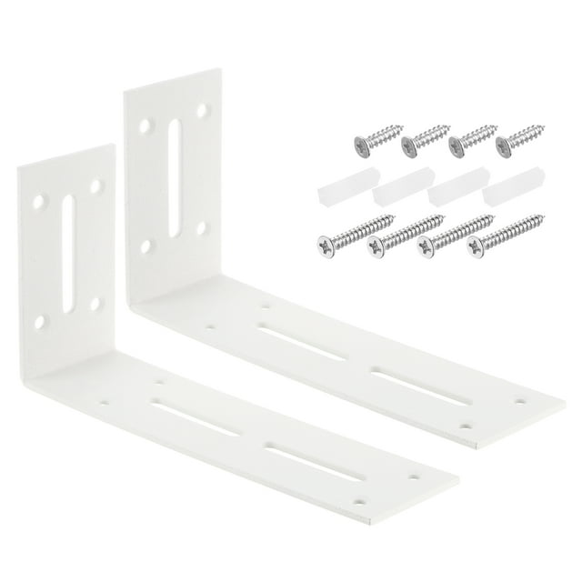 Unique Bargains Attaches d'Angle en L, 2 Pcs 180x50x90 mm en Acier Inoxydable, Code d'Angle Réglable à 90 Degrés pour la Réparation de Meubles (Blanc)