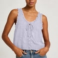thumbnail image 2 of WRKEKC Cami Tank Tops for Women V-Neck Lace Trim Button Front Linen Sleeveless Top with Tie Detail and Loose Boho Style for Summer, 2 of 6