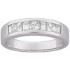1.7 Carat T.G.W. Square and Baguette CZ Wedding Band in Sterling Silver