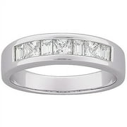 1.7 Carat T.G.W. Square and Baguette CZ Wedding Band in Sterling Silver