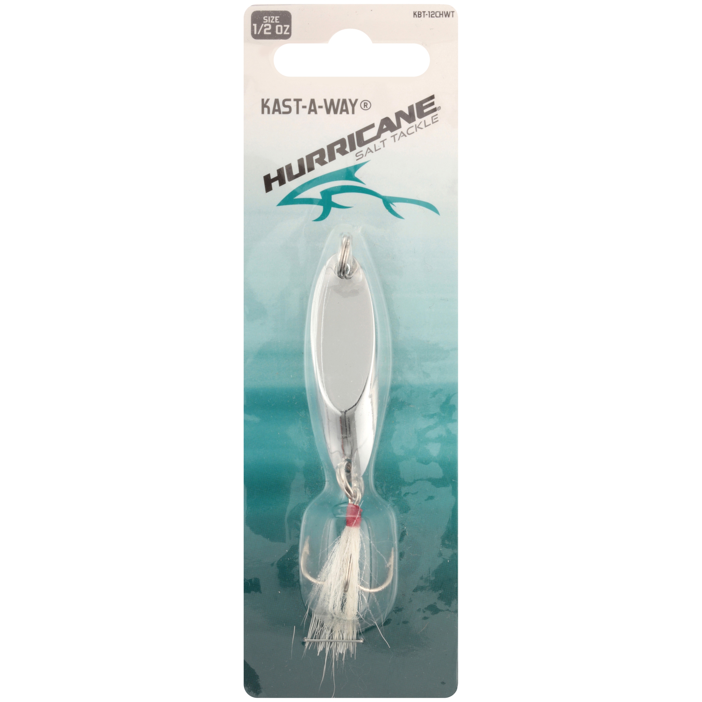 Hurricane Saltwater Kast-a-Way, Bucktail Chrome, Fishing Spoons