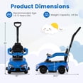 thumbnail image 3 of Costway Toyota Licensed Ride on Push Car with Parent-Control Handle Music Safety Guardrail Blue, 3 of 10